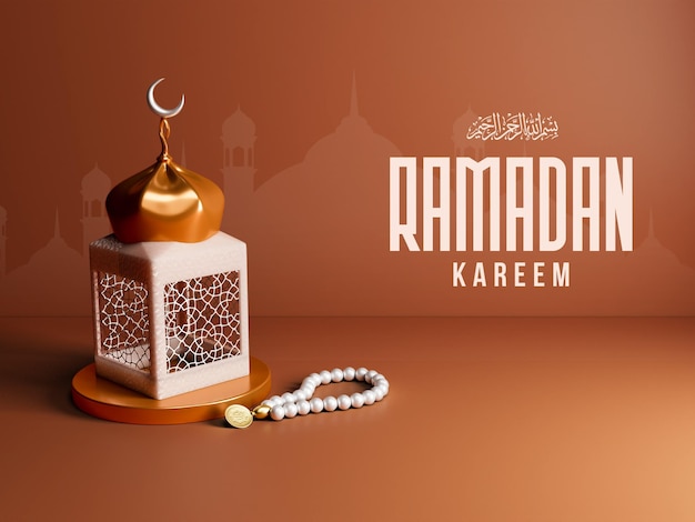 Ramadan Kareem 3d nowoczesny szablon projektowania banerów mediów społecznościowych