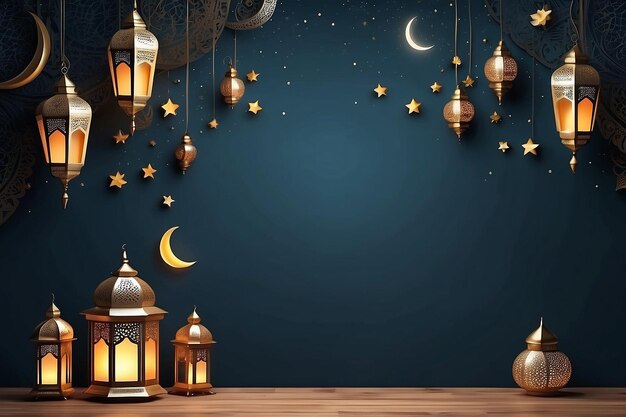 Ramadan Kareem Arabska dekoracja latarni Tło