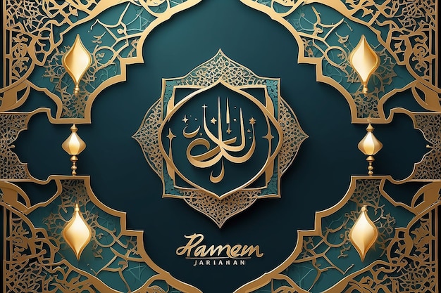 Ramadan kareem arabskie pozdrowienia obraz wektorowy