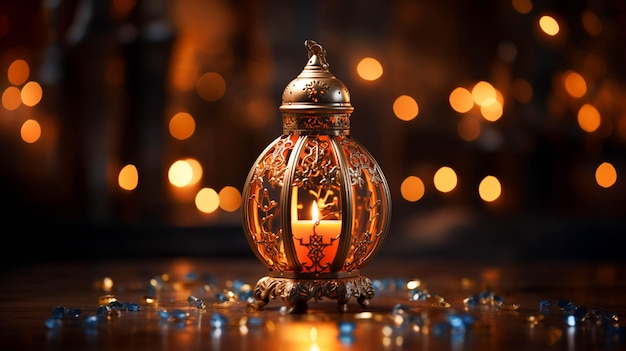 Ramadan kareem eid mubarak królewska elegancka lampa