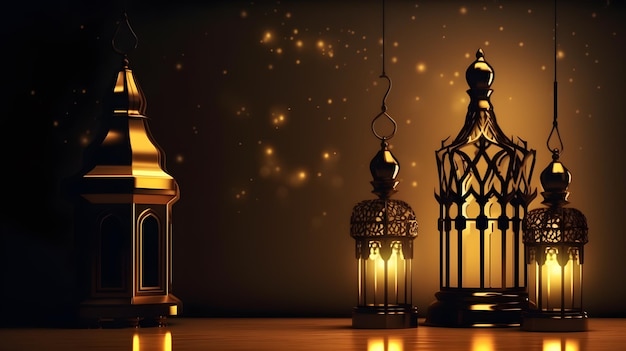 ramadan kareem eid mubarak staromodna królewska elegancka lampa