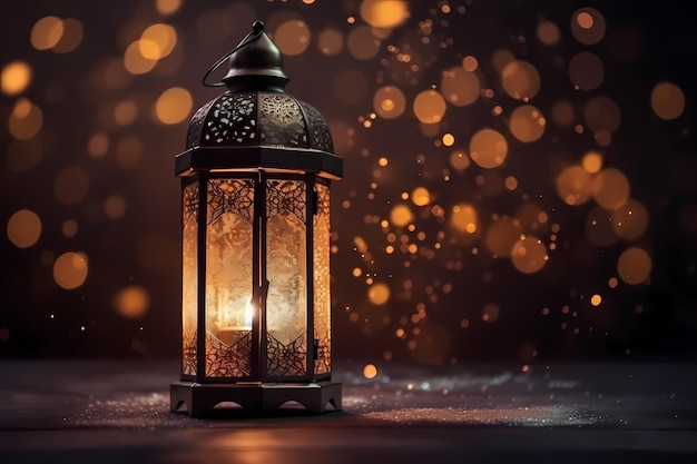 ramadan kareem i islamskie pozdrowienia projektują tło z pięknym efektem bokeh