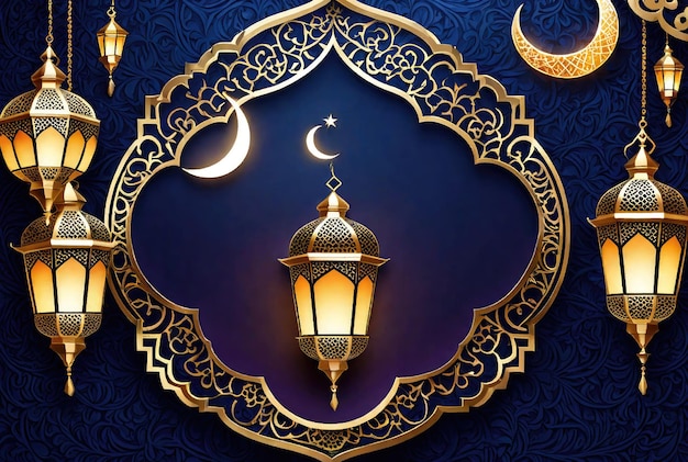 ramadan kareem islamska kartka z pozdrowieniami ilustracja tło