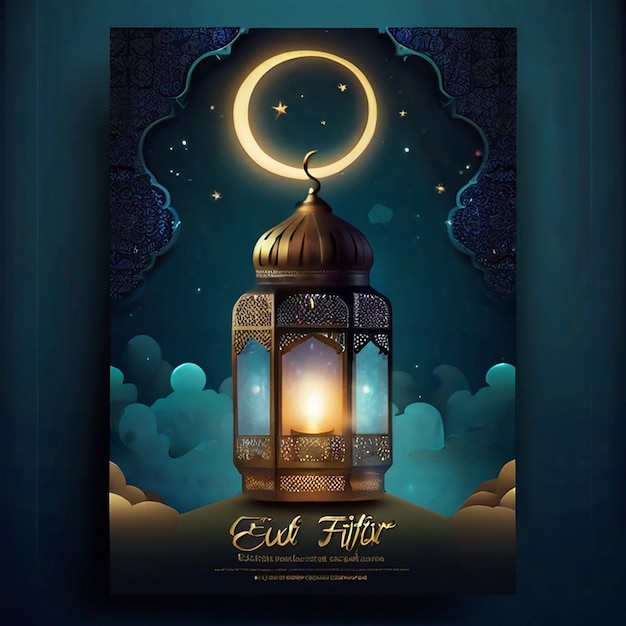 Ramadan Kareem islamski szablon kartki powitawkowej z ramadanem do projektowania tapet Poster media ban
