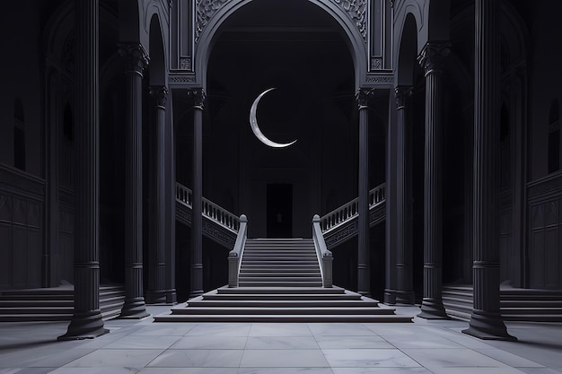 Ramadan kareem kreatywny projekt z ciemnym tłem