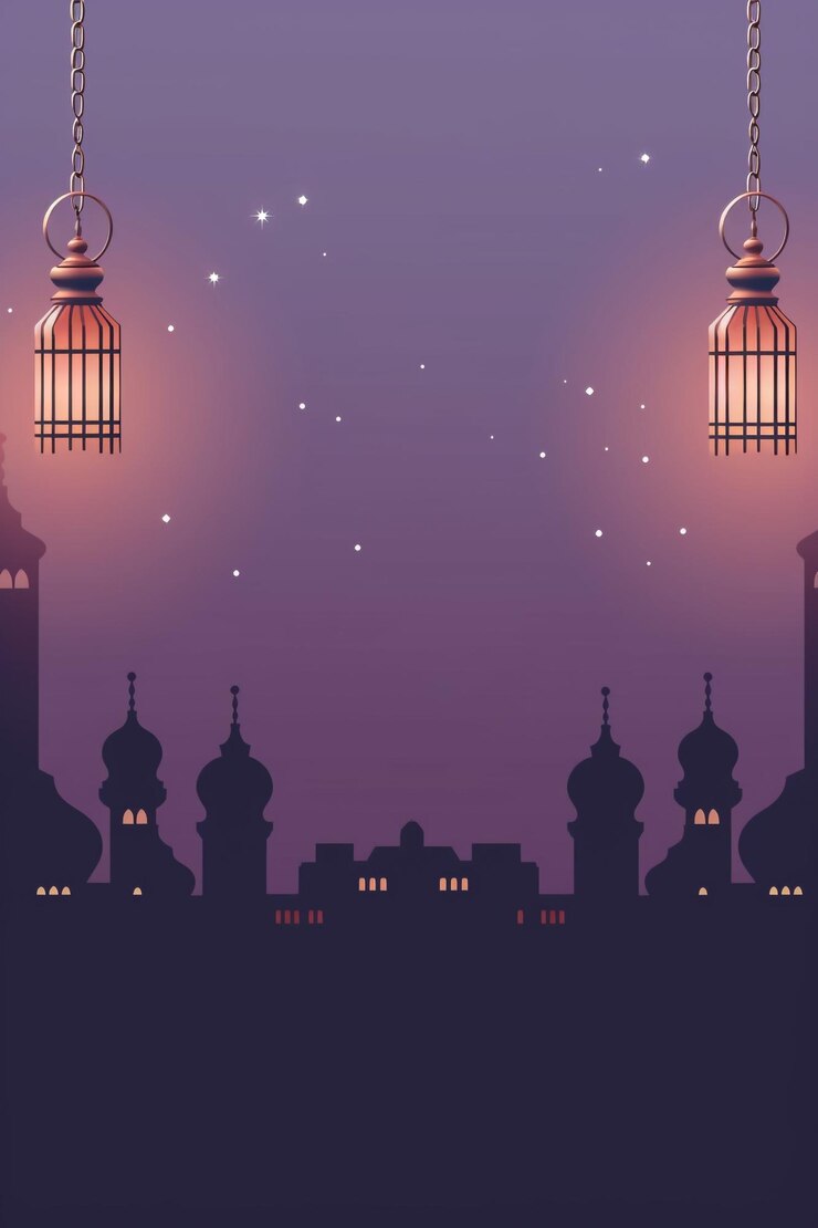 Zdjęcie ramadan kareem latarnie z islamskim ozdobą na tle gwiezdnego nieba i realistycznego clou