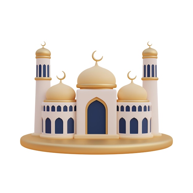 Ramadan Kareem lub Eid Al Adha mubarak Element 3d ozdobiony muzułmańskim islamskim festiwalem renderowania 3d