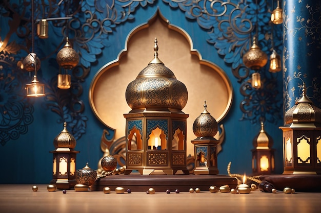 Ramadan Kareem plakat lub zaproszenie projektowanie islamskie tło