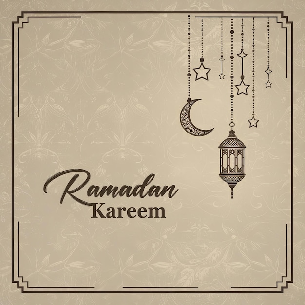 Ramadan Kareem Pozdrowienie z meczetem i latarniami