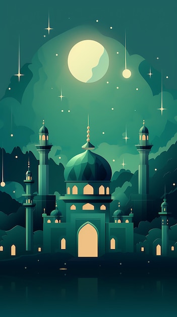 Zdjęcie ramadan kareem tradycyjna islamska tapeta mobilna