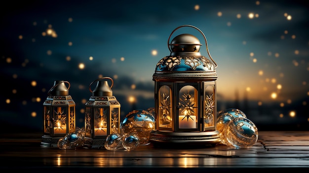 Ramadan Latarnia dekoracja tła renderowania 3D