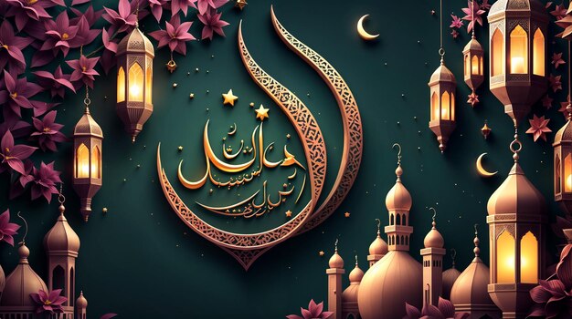 Zdjęcie ramadan mubarak tło dla adha i fitr