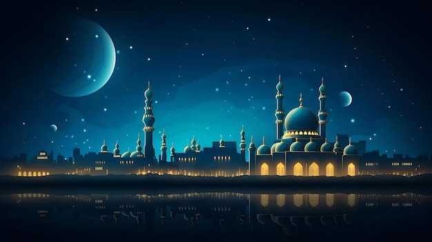 Ramadan ozdobny wzór lampy projekt tła