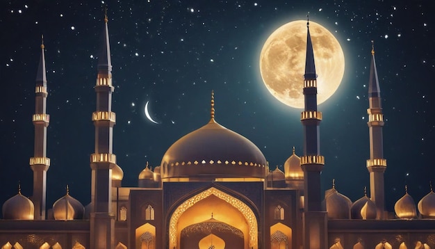 Zdjęcie ramadan tło z lampami i ozdobami