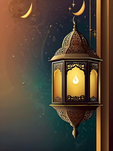 Ramadanu Mubarak Eid gretting szablon ilustracji