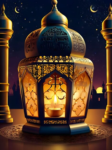 Ramadanu Mubarak Eid gretting szablon ilustracji