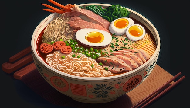 Ramen Delight ilustracja Generatywna ai