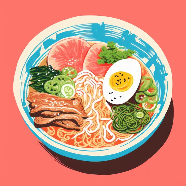 Ramen w stylu retro Generatywna sztuczna inteligencja