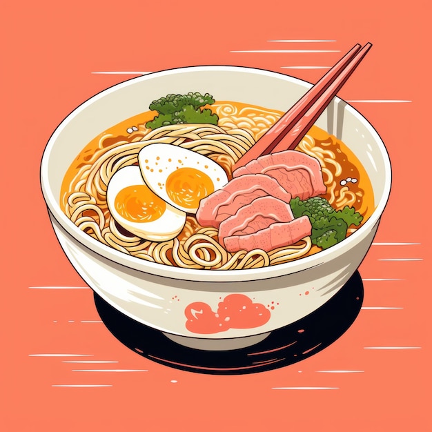 Ramen w stylu retro Generatywna sztuczna inteligencja