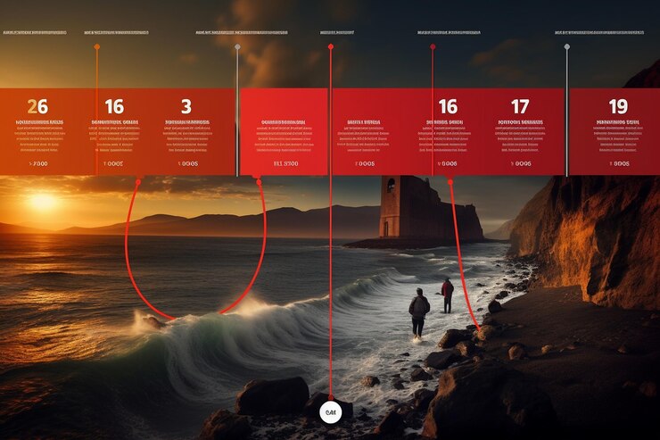 Zdjęcie ramka albumu fotograficznego z chronologią ważnych wydarzeń życiowych