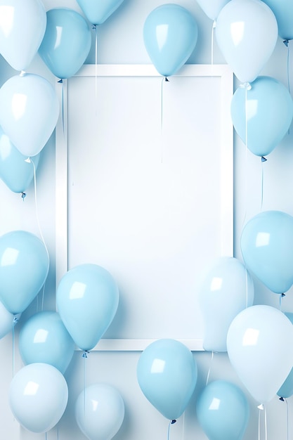 Ramka balonów koncepcja świętowania z góry kopiować przestrzeń Generatywna sztuczna inteligencja
