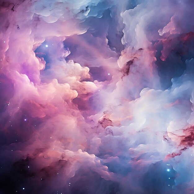Ramka bladej mgławicy galaktycznej Tło Miękkie odcienie bladej fioletowej niebieskiej Post Social Art Photo Design