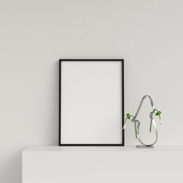 Ramka makieta Plakat makieta Wnętrze z dekoracją