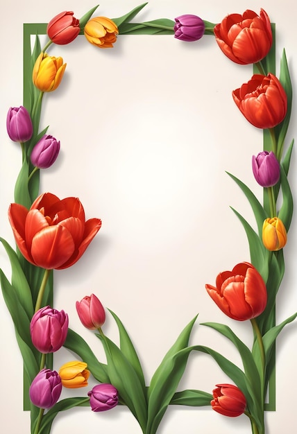 Zdjęcie ramka tła tulipanów