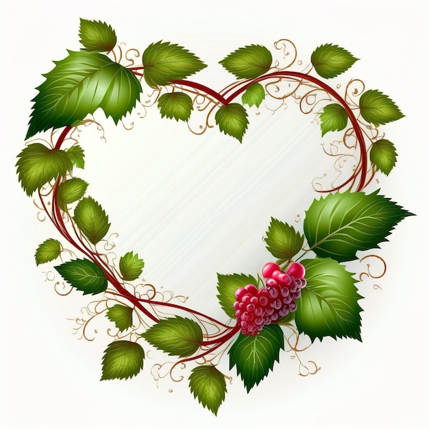 Ramka w kształcie serca z kwiatów pozostawia Świąteczną kompozycję na kartkę z życzeniami
