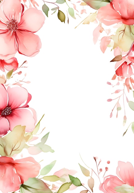 Zdjęcie ramki kwiatowe grafiki akwarele kwiaty zaproszenie szablon kwiatowy
