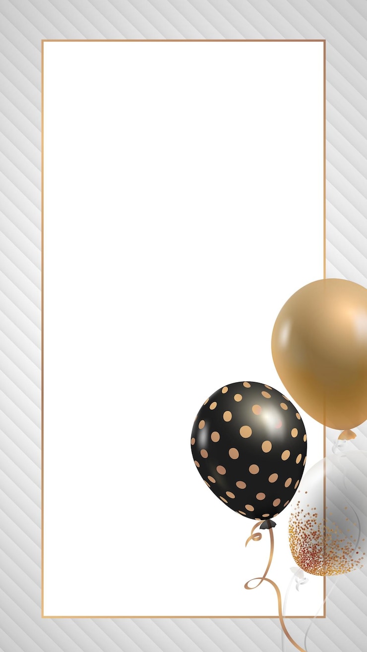 Zdjęcie ramy balonowe na urodziny w przejrzystym tle