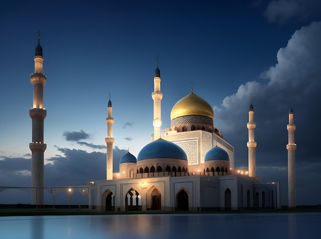Ramzan Tło jasny meczet na gwiezdnym tle