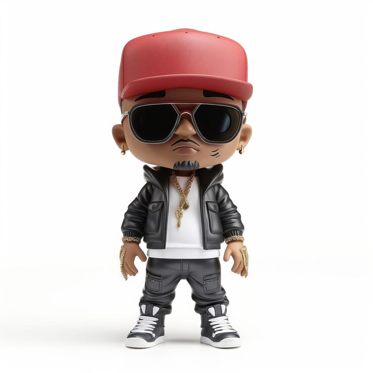 Zdjęcie raper 3d monster funko pop figurynka z całym ciałem odizolowana