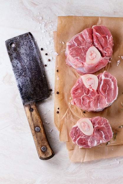 Raw osso buco