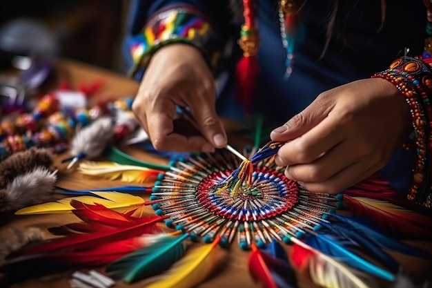 rdzenna amerykańska tradycja tkania ręcznie wykonanych ozdób