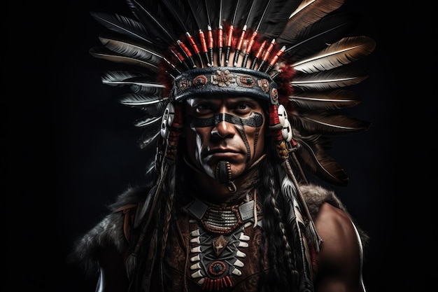 Rdzenni indyjscy wojownicy Plemię szamanów Generuj Ai