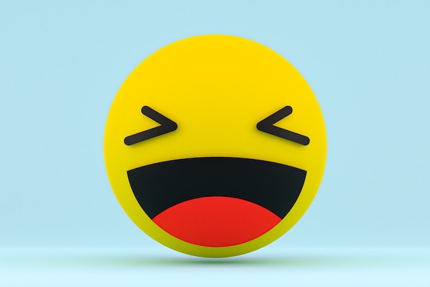Reakcje Na Facebooku Emoji Renderowania 3d, Symbol Mediów Społecznościowych