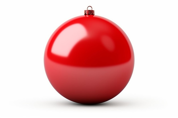 Zdjęcie realistyczna czerwona piłka bożonarodzeniowa izolowana na białym tle