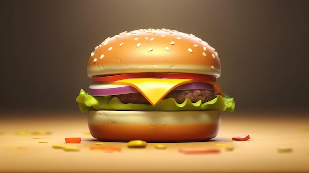 realistyczna fotografia hamburgera