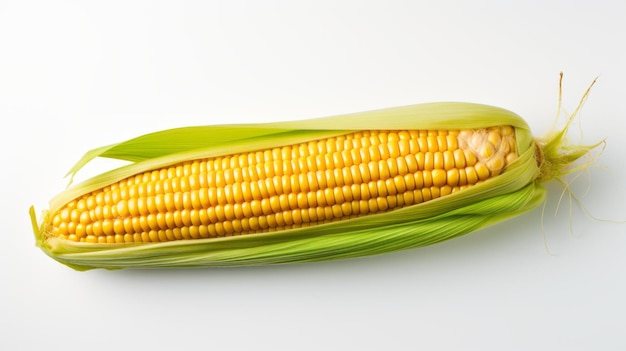 Realistyczna fotografia kukurydzy na białym tle