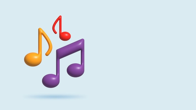 Realistyczna ilustracja 3D Melodia Dźwięk Muzyka