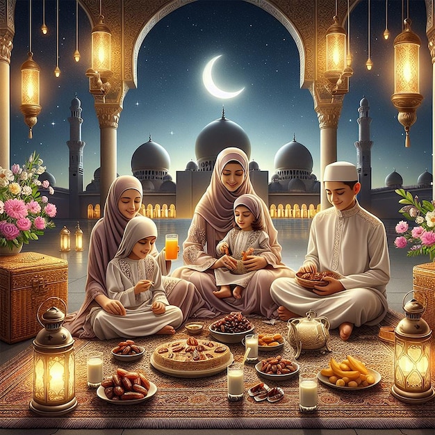 Realistyczna ilustracja Eid al-Fitr