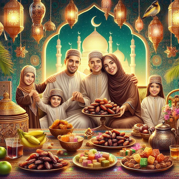 Realistyczna ilustracja Eid al-Fitr