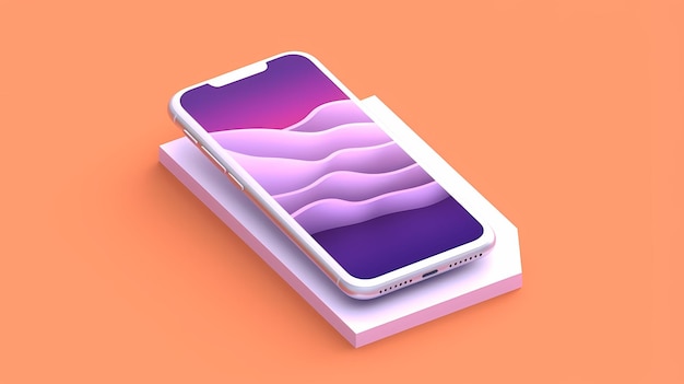 Zdjęcie realistyczna makieta smartfona makieta uiux urządzenia do szablonu prezentacji pusty ekran izolowany szablon pastelowe kolory generative ai