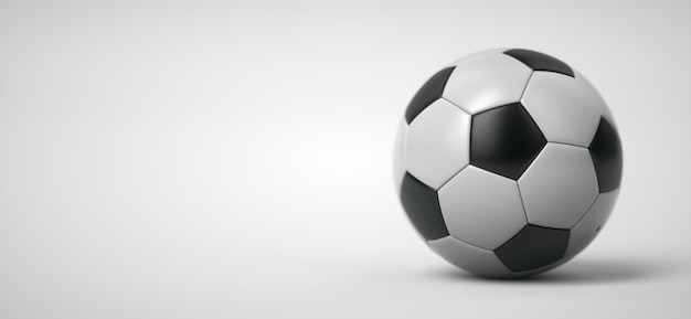Realistyczna piłka nożna lub piłka nożna na białym tle renderowania 3D