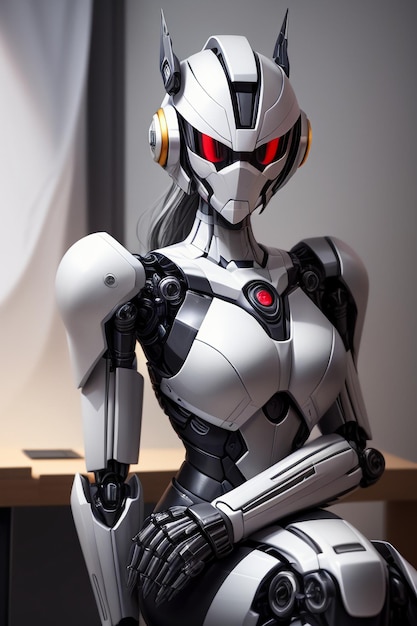 Realistyczna Robot Kobieta Wojownik Technologia Przyszłości