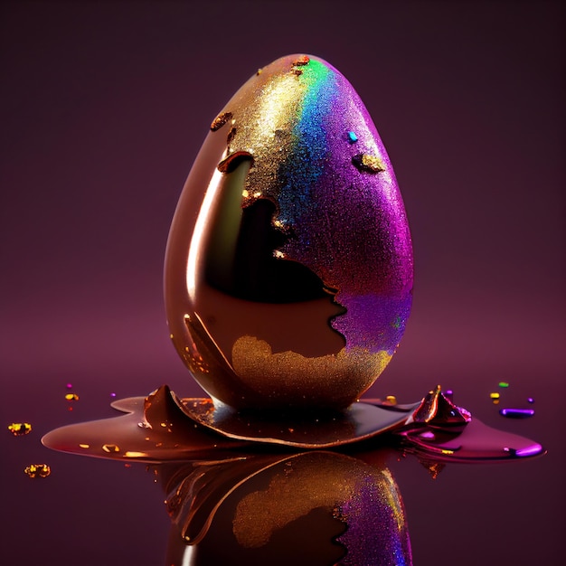 realistyczne czekoladowe jajka błyszczą błyszczące odbijające Studio