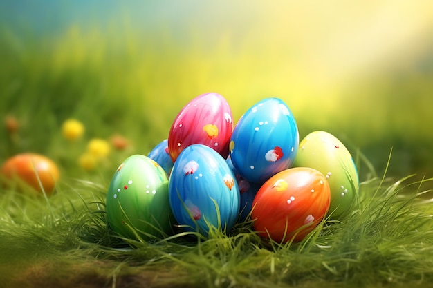 Realistyczne jajka na Wielkanoc i uszy królików.