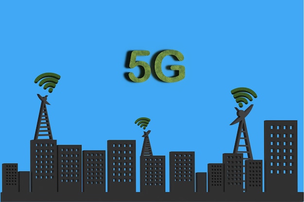 Realistyczne logo sieci 3D Połączenie sieci 5G Logo 5G