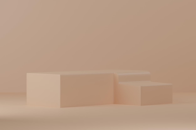Zdjęcie realistyczne podium 3d kremowe tło minimalistyczne puste lokowanie produktu do prezentowania sceny wyświetlania